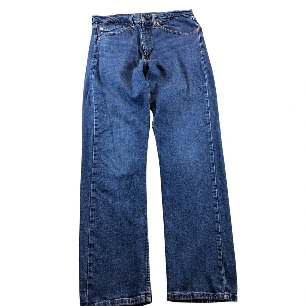 Levi's 505 Regular Fit‎ Jeans 34x32 Blue Denim Straight Leg Stretch 00505-2244